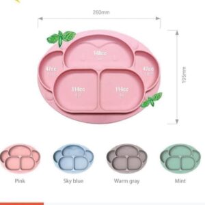 Khay ăn dặm silicon kèm nắp Ange
